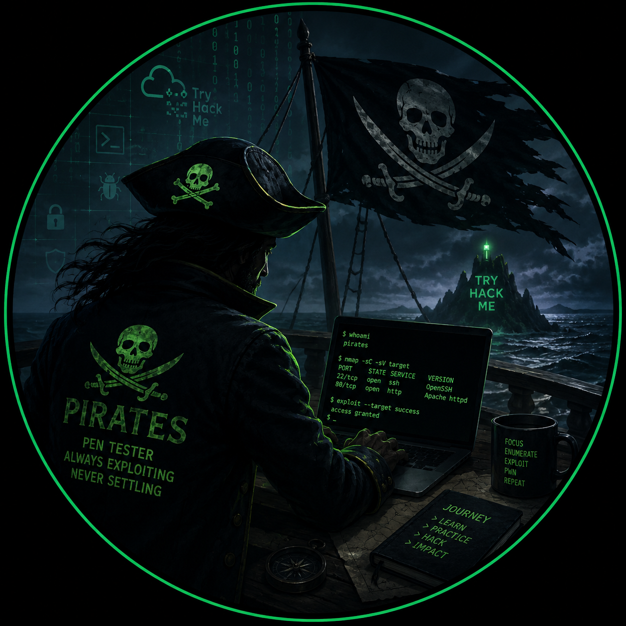 TryHackMe profile picture for @pirates