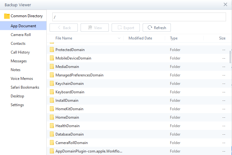Listing the directories of the iPhone within 3uTools