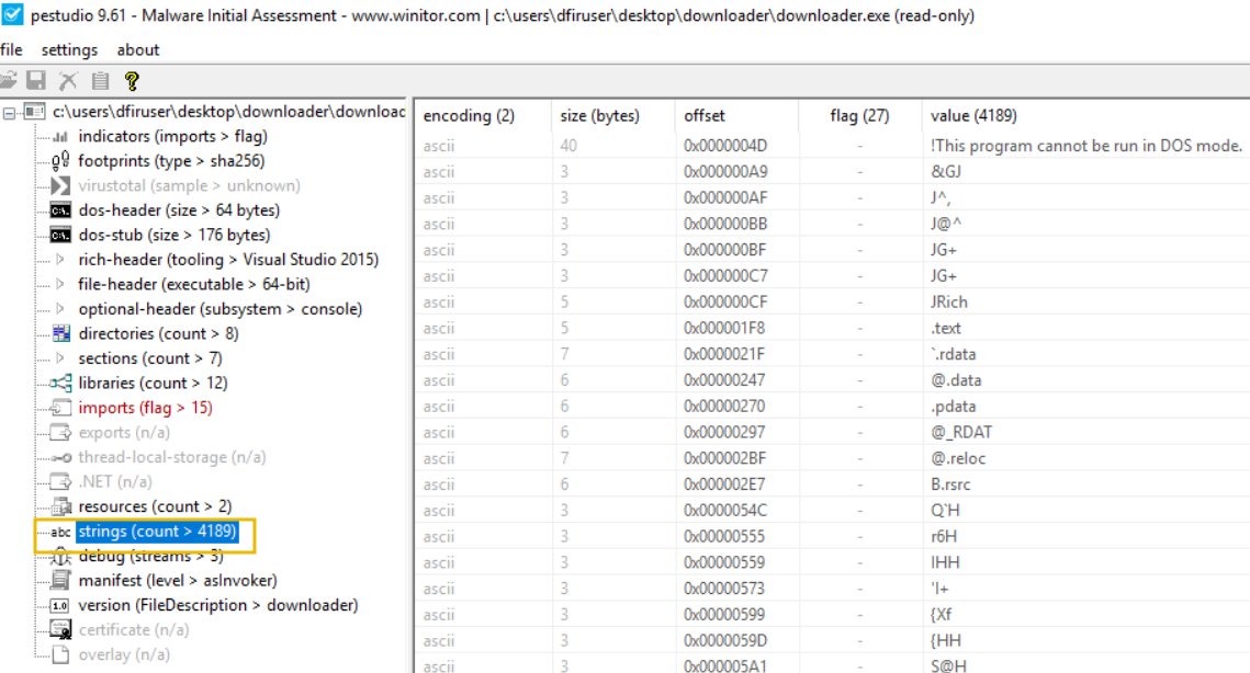 Viewing the "strings" within an executable