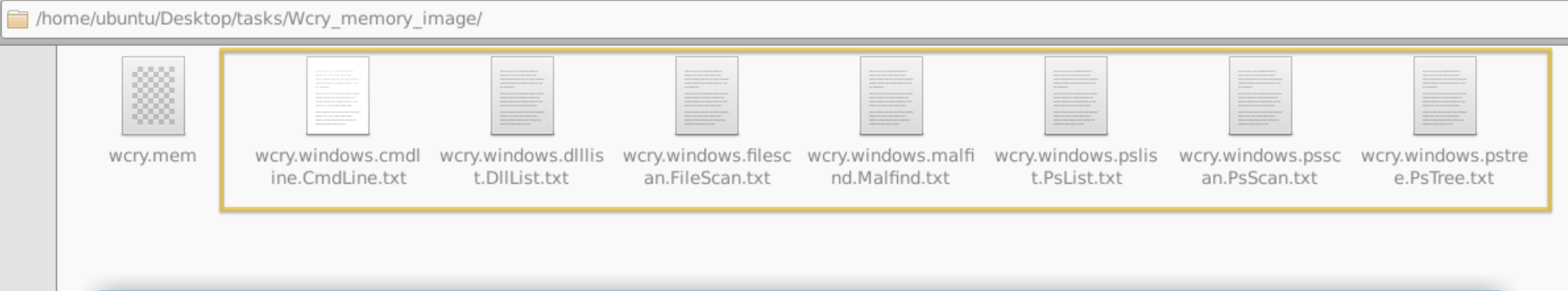 This image shows the desired output of running the command from the instructions. You should be able to see seven text files generated from running the loop statement
