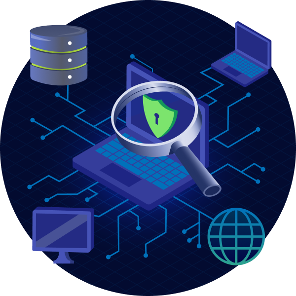 Image depicting a network being protected