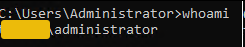 Shows output of whoami