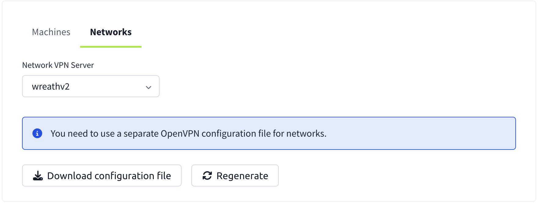 Network tab on the access page