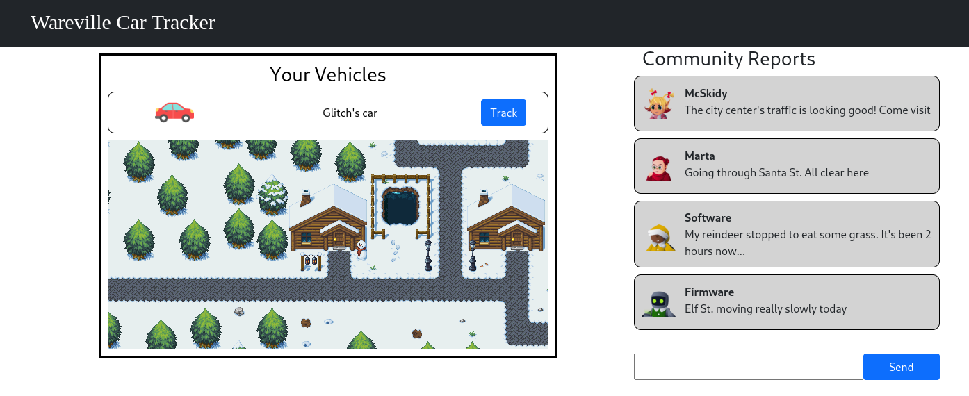 Reindeer Tracker web app homepage.