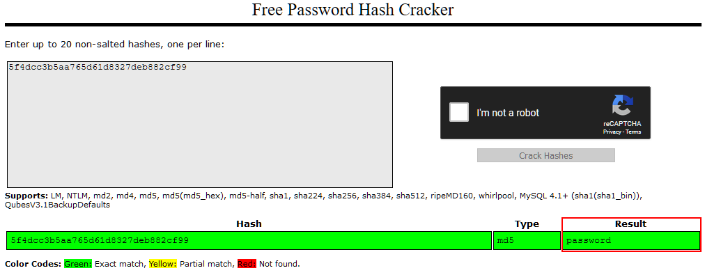 Cracked Password