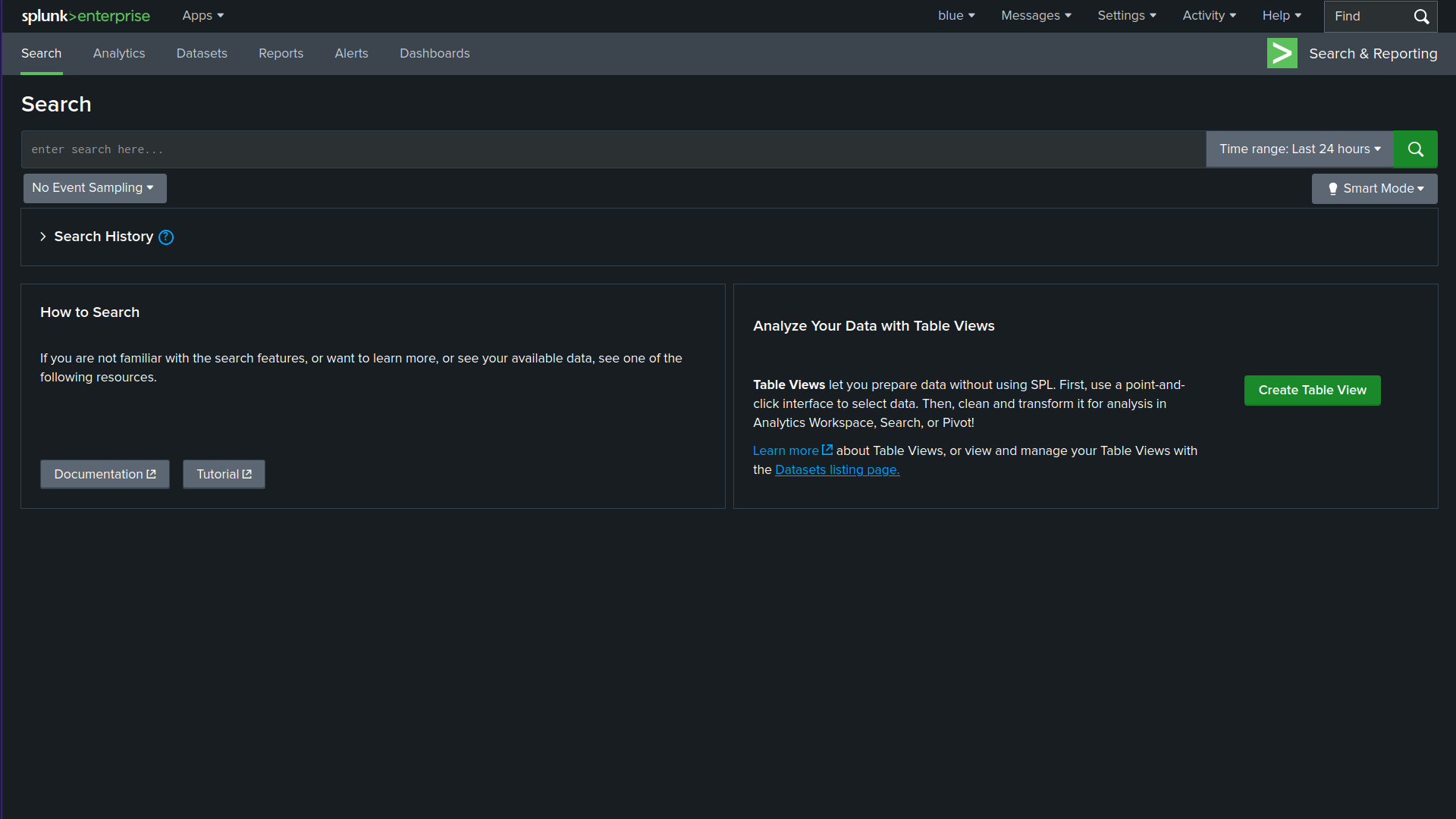 Splunk search dashboard