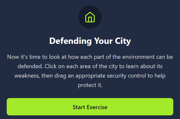 The second phase of the static site showing the exercise description and "Start Exercise" button.
