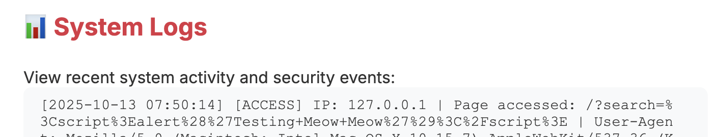 System logs