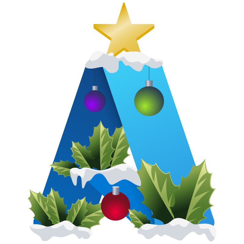 Azure logo wrapped in Xmas decorations