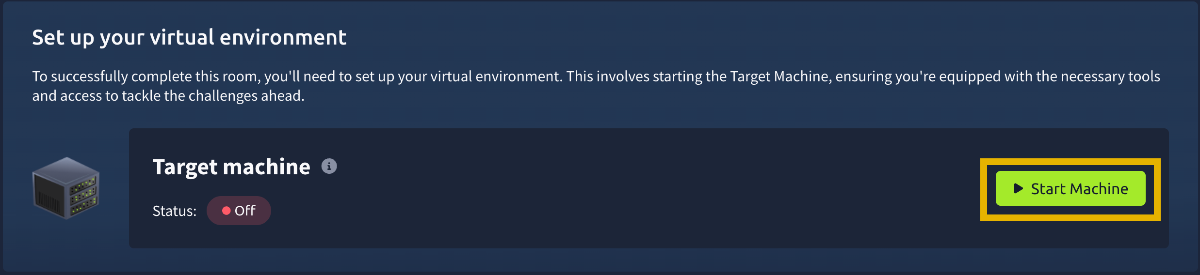 Start machine button