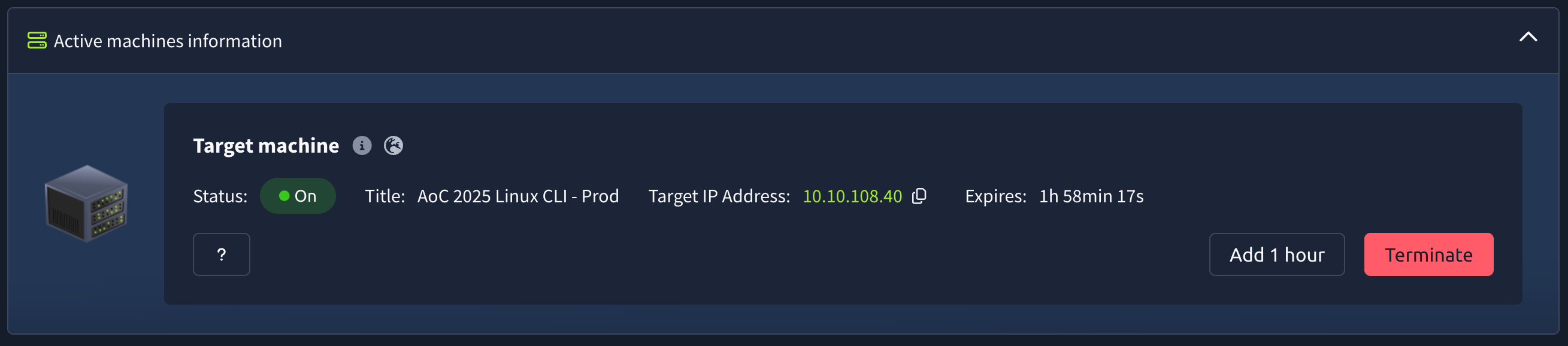 Active machine information