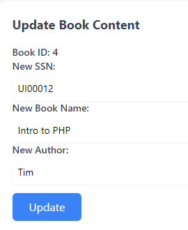 update book content dashboard