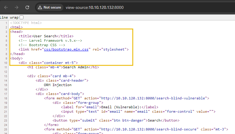 viewing source code to identify ORM