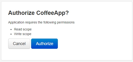 authorization screen asking for consent