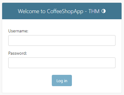 coffeeshopapp login screen