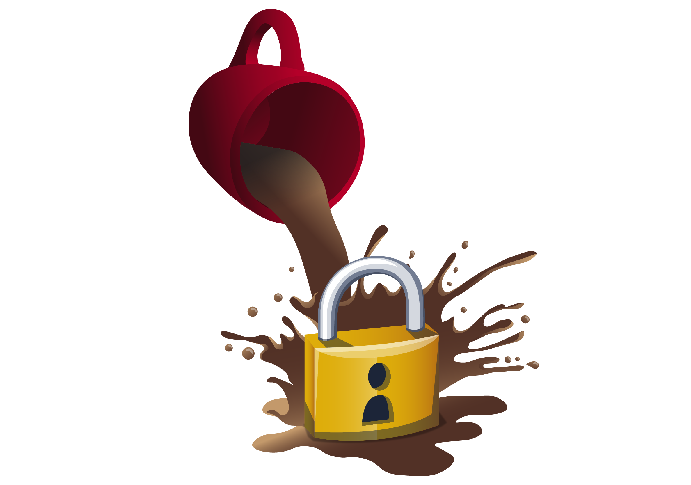 splashing coffee on oauth icon