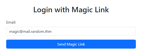 Send magic link form.