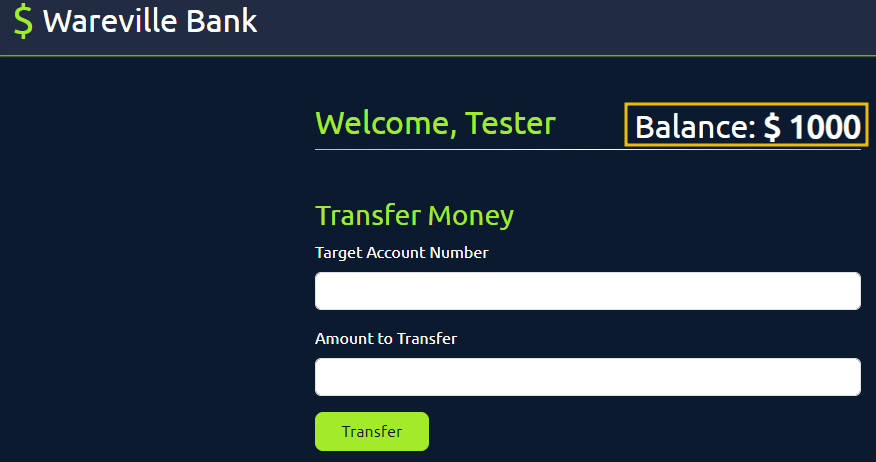 bank app dashboard showing balance