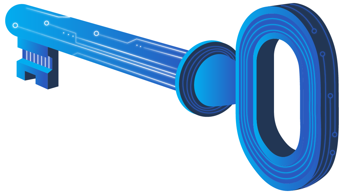 Image of a key representing token or secret key.