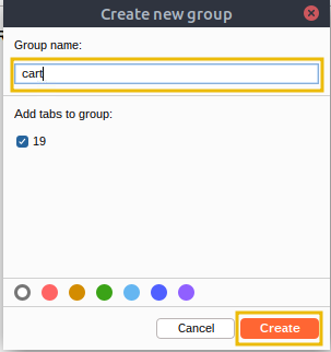 Create Tab Group screen in Burp Suite.