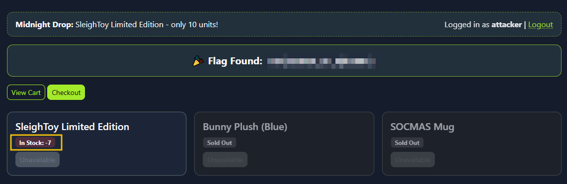Negative stocks and flag value.