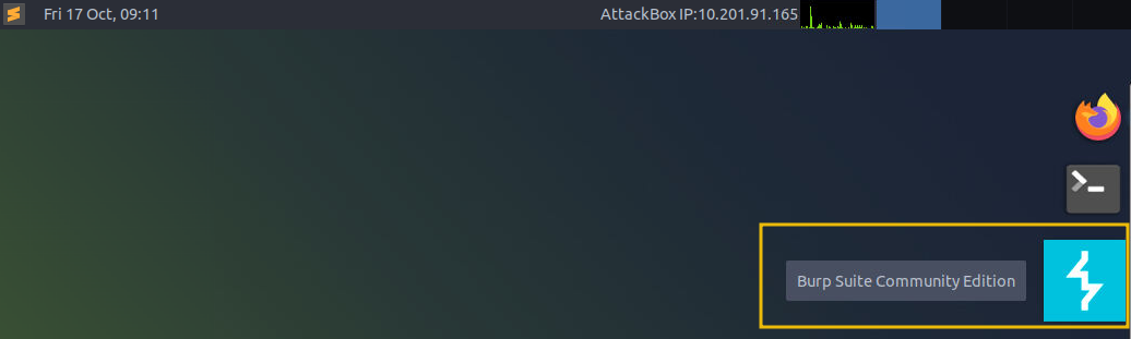 Ubuntu desktop screen with Burp icon.