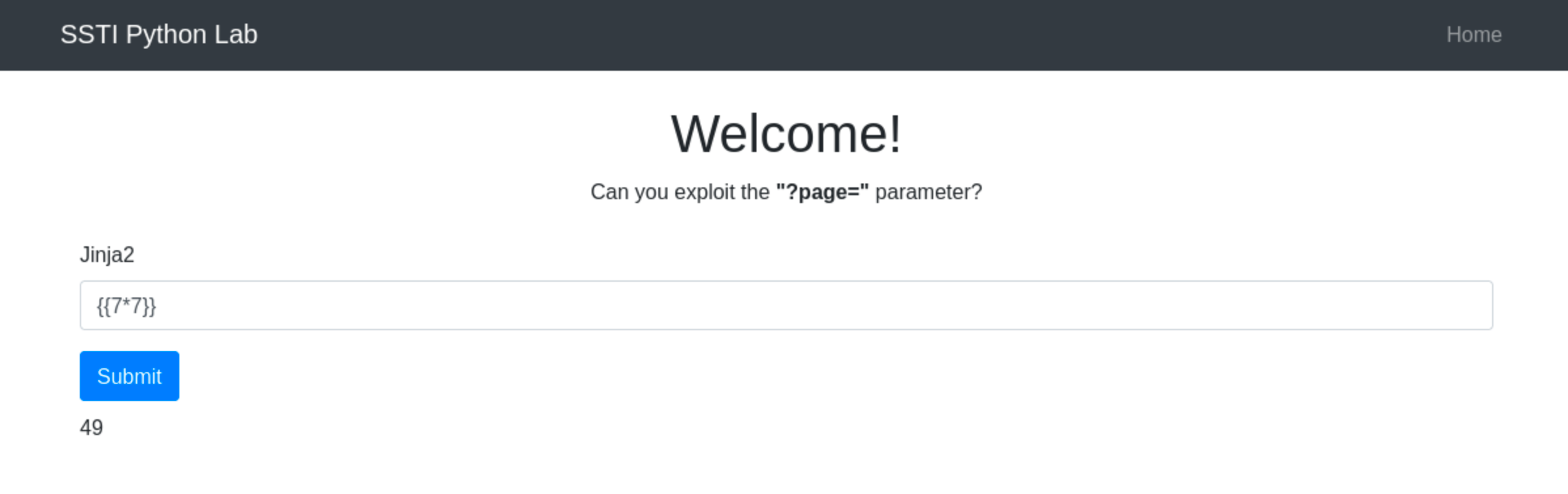 Output is 49 using the above payload