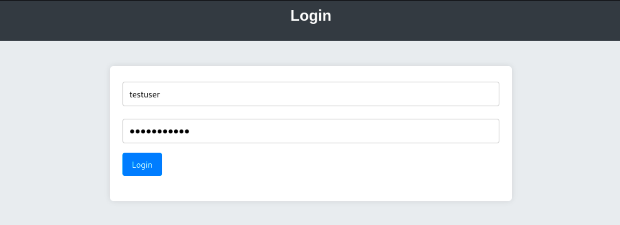 Login to the application