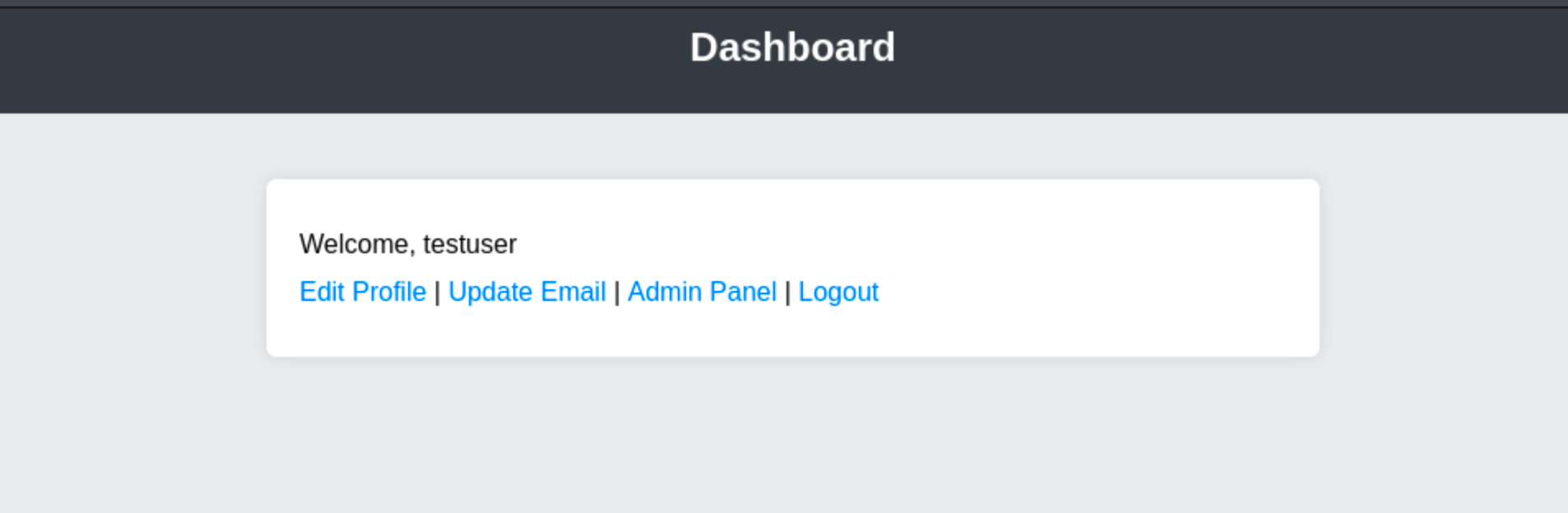 Dashboard of testuser