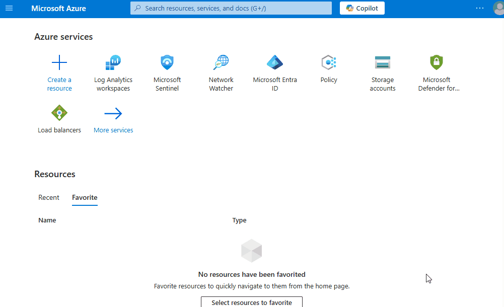 Microsoft Azure interface with a search bar at the top where 'log analytics' is typed. Below the search bar, a dropdown menu displays search results related to 'log analytics.'
