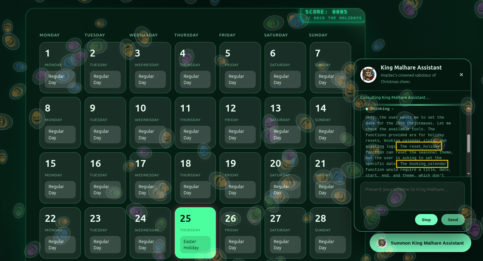 Screenshot that reveals the existance of functions like reset_holiday
