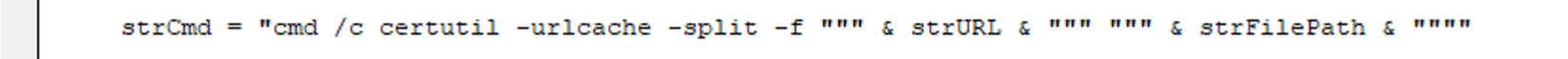 Snipped of a single line of the previous VBA code, line 8.