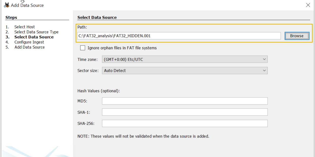 Autopsy: Add Data Source - Select Data Source
