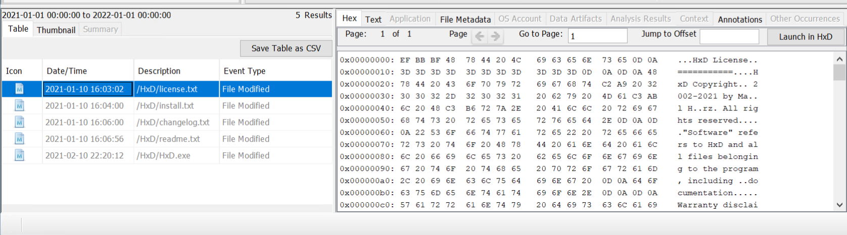 Autopsy: Timeline editor - File details