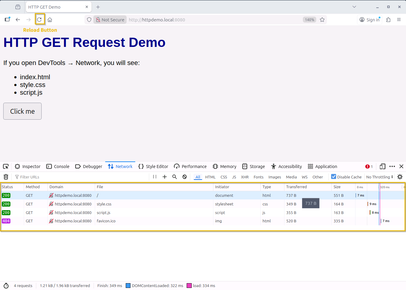 Dev Tools - Network tab