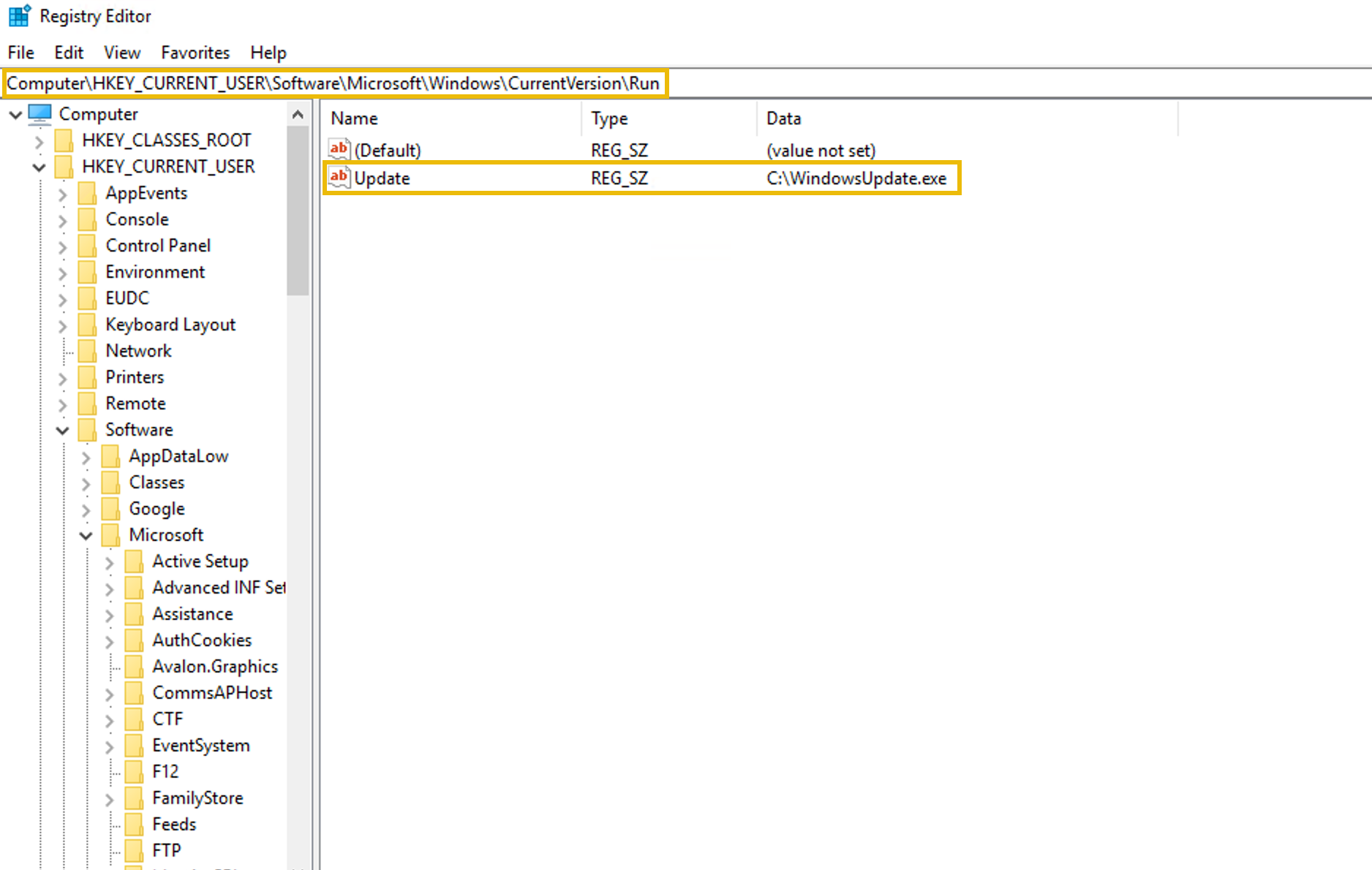 Boot or Logon Autostart Execution example of persistence
