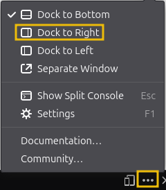 Docking Firefox console to the Right