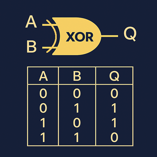 Shows the XOR logic diagram