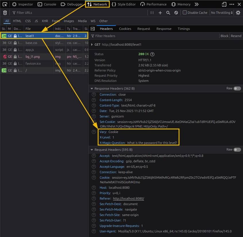 Example of finding header information
